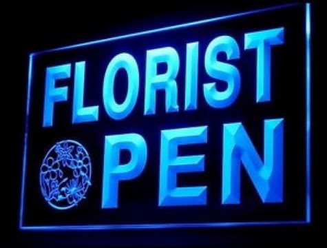 Open Florist Flower LED Neon Sign